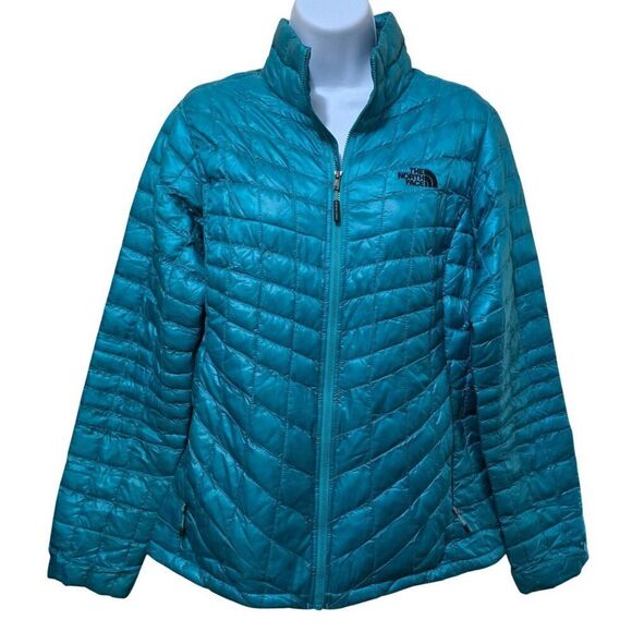 The North Face Womens Thermoball Insulated Jacket Teal Lightweight Packable M - Picture 1 of 7